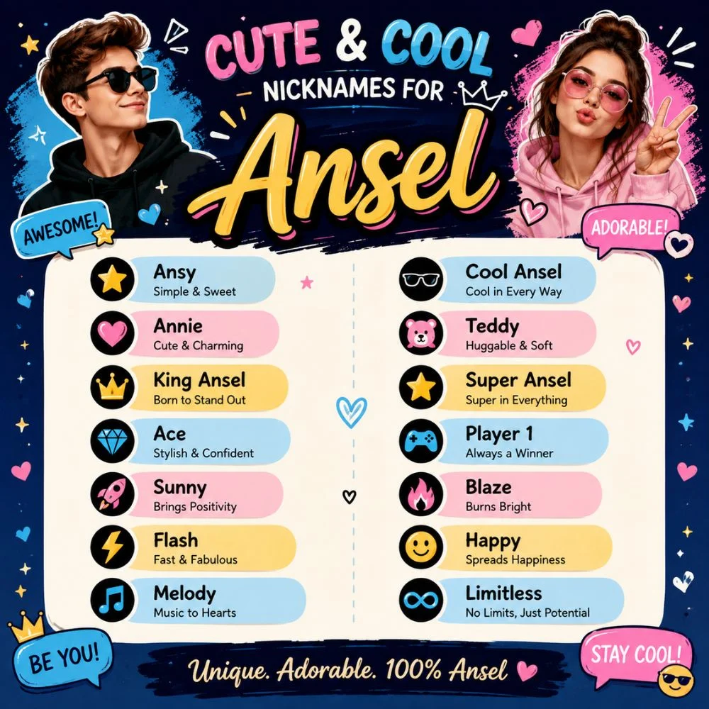 Cute And Cool Nicknames For Ansel