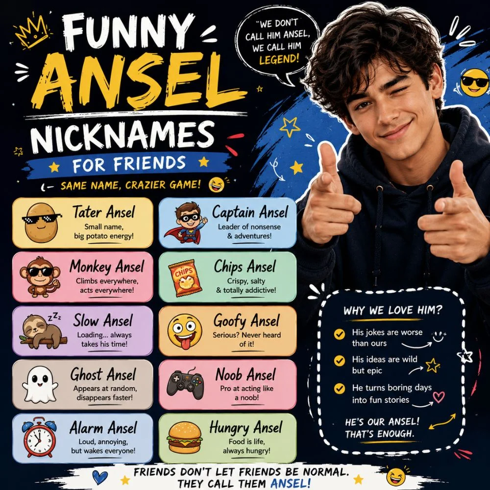 Funny Ansel Nicknames For Friends
